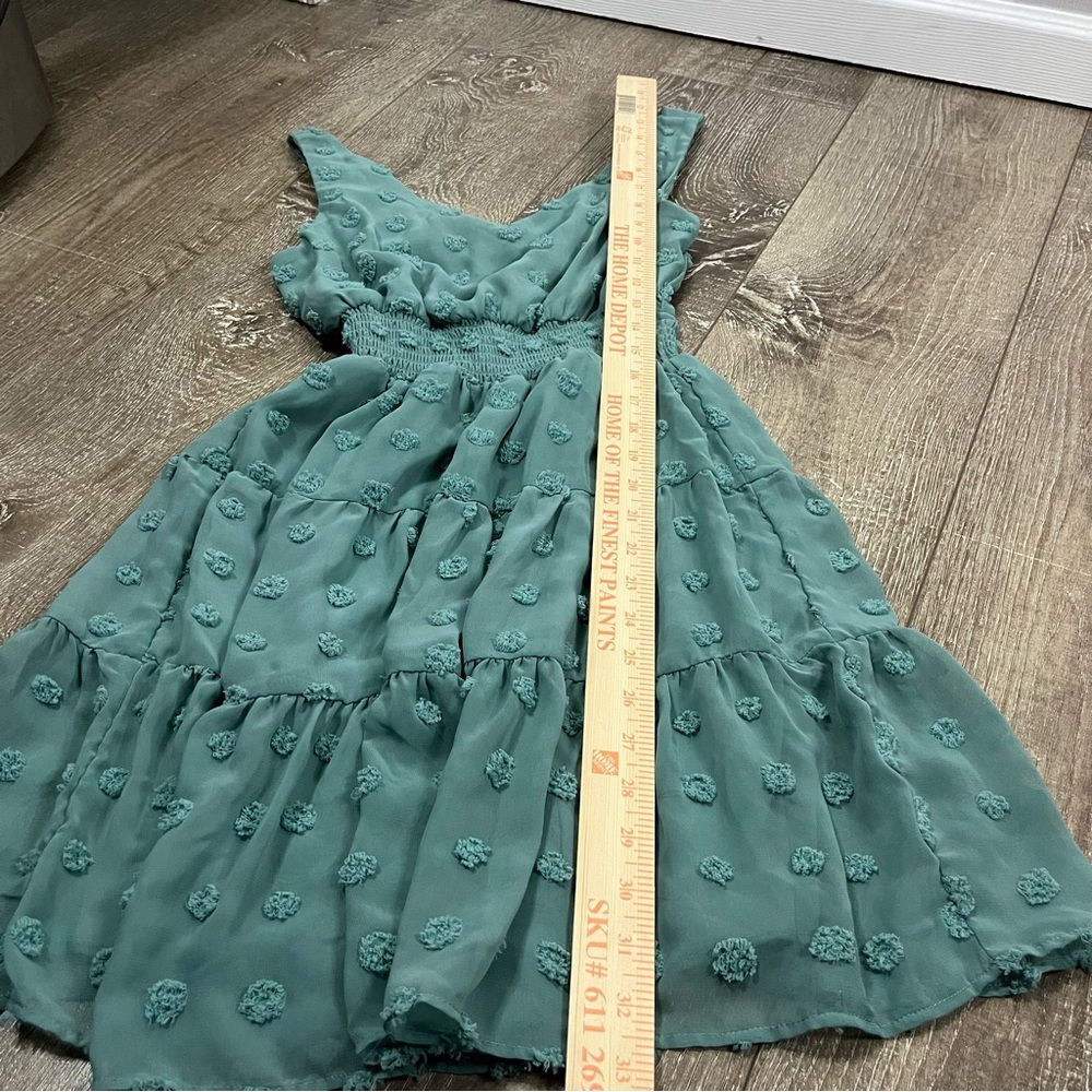Emerald Sundae Green Sleeveless V-Neck Mini Sundress Size Small - Picture 4 of 11